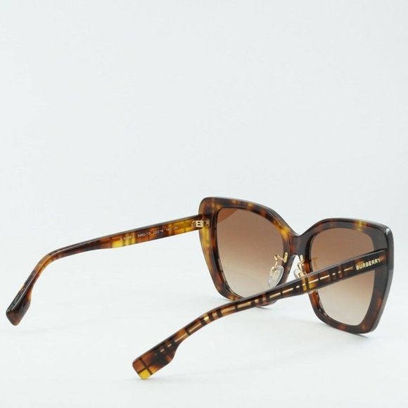 NEW BURBERRY TAMSIN BE4366F 398213 TOP CHECK HAVANA/BROWN GRADIENT SUNGL… - Picture 7 of 10